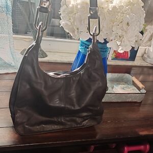 Lord & Taylor Burgundy Soft Leather Shoulder Hobo